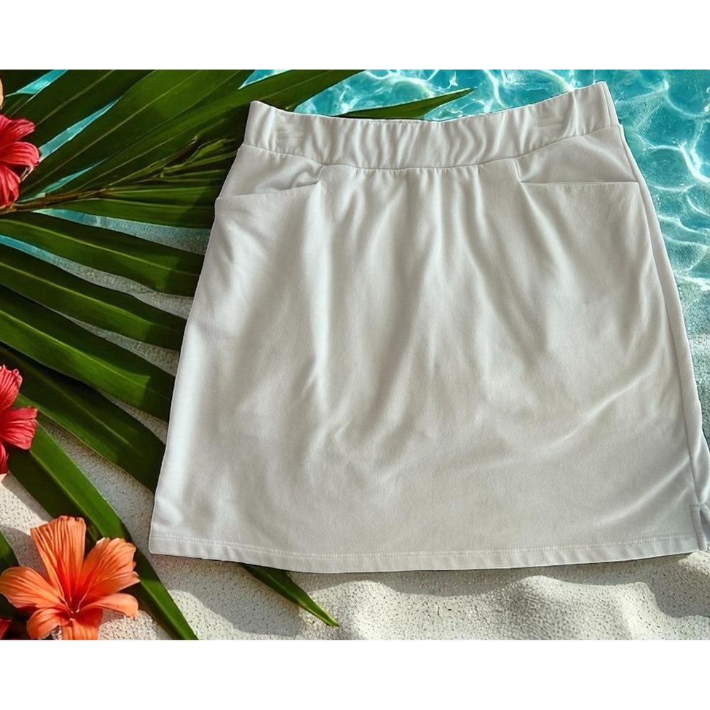 Kim Rogers Athletic Women's Resort White Stretch Skort Skirt Sze Petite Small